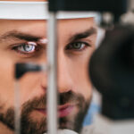 Man having his peripheral vision tested