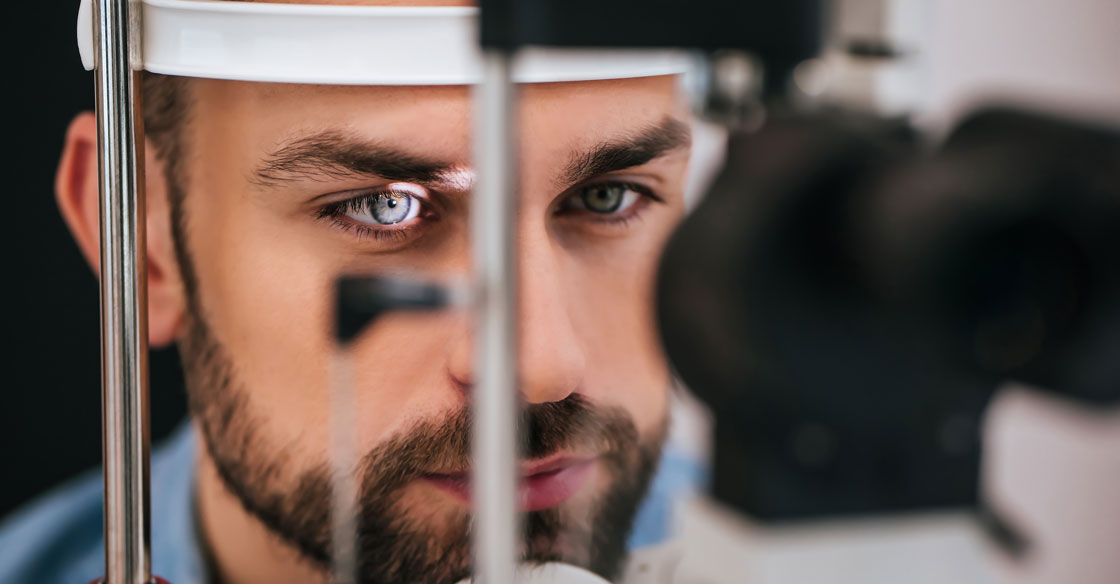 Man having his peripheral vision tested