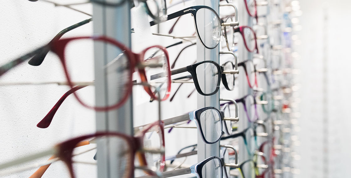 Eye glass frames on display