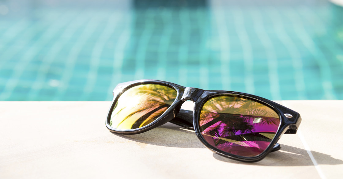 Eye safety tips - Sunglasses near a pool